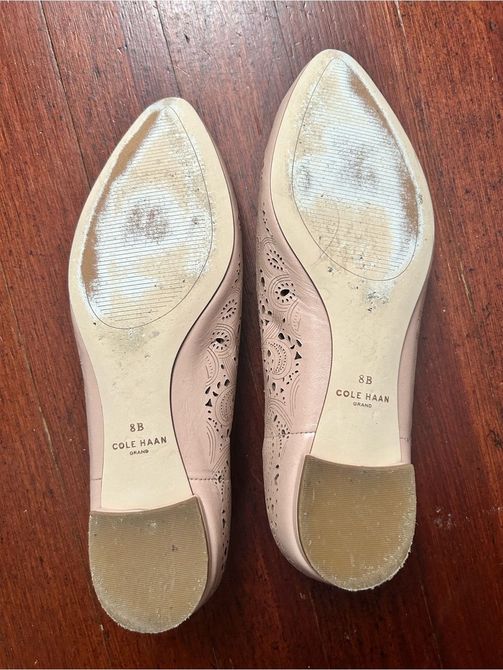 Cole Haan Scalloped Laser-Cut Women's Ballet Flat - Nude - Picture 6 of 10